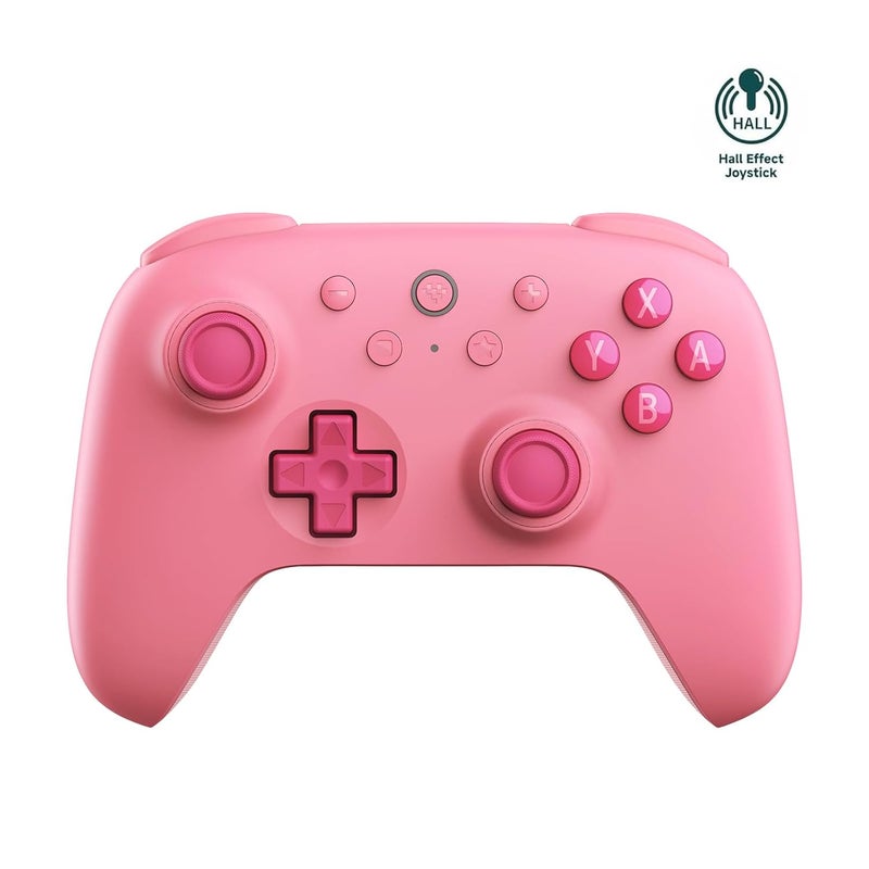 AKNES 8BitDo Ultimate 2C Bluetooth Controller for Switch, Switch 2, Hall Effect Joysticks, Wake-up Switch 1, Non-linear Digital Triggers, Remappable L4/R4 Bumpers, 6-axis Motion Control and Rumble Vibration- Pink - Image 1
